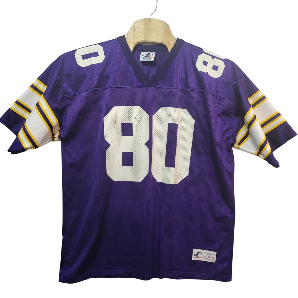 Vintage Logo Athletic Minnesota Vikings Cris Carter 80 Jersey Mens XL Purple 90s